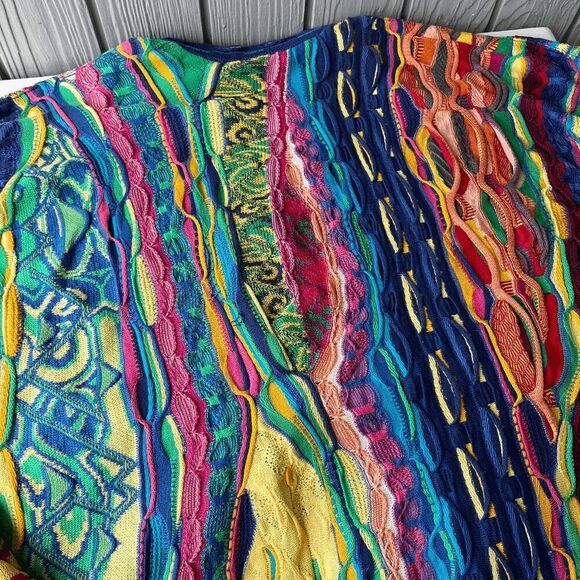 VTG Coogi Mercerised Cotton 3D Knit Sweater M Australia Multicolor - Picture 8 of 16